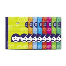 Lamela Pack de 10 Cuadernos de Espiral con 40 Hojas de 70g/m2 con Margen - Formato Cuarto - Pauta Cuadrovia de 2.5mm - Cubierta de Cartoncillo Plastificado - Papel Offset Blanco Extra - Colores Surtidos
