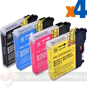 Brother LC980/LC1100/LC985 Pack de 4 Cartuchos de Tinta Genéricos-1