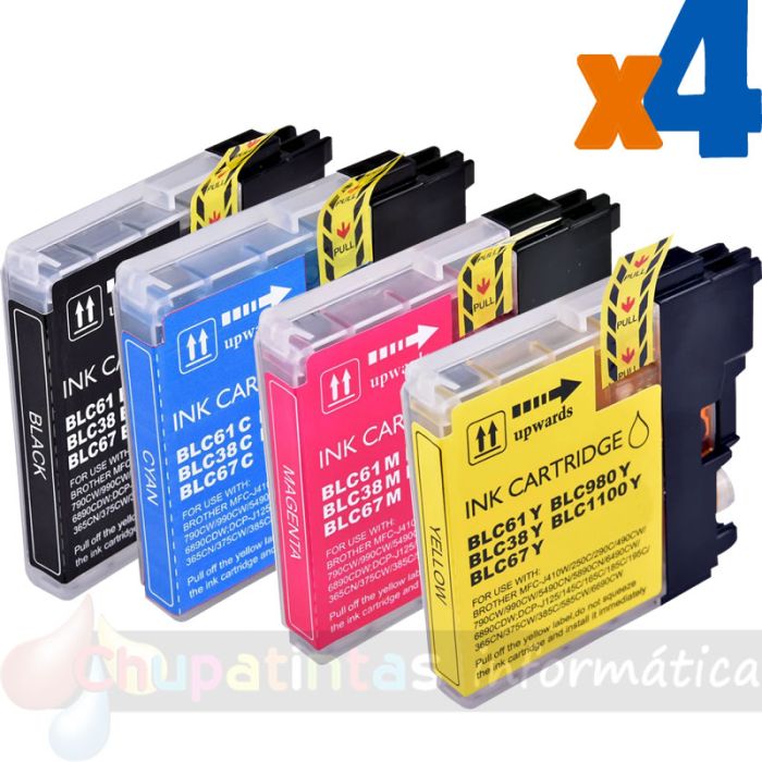 Brother LC980/LC1100/LC985 Pack de 4 Cartuchos de Tinta Genéricos-1