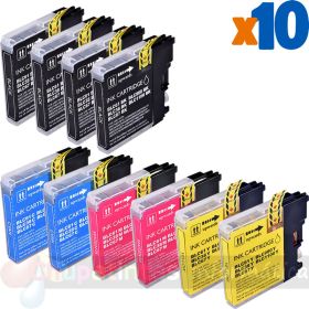 Brother LC980/LC1100/LC985 Pack de 10 Cartuchos de Tinta Genéricos