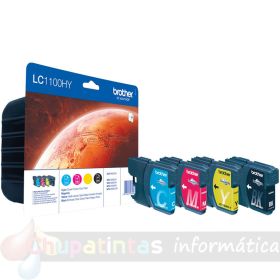 Brother LC1100XL Pack de 4 Cartuchos de Tinta Originales - LC1100HYVALBP