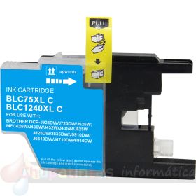 Brother LC1240XL/LC1220XL/LC1280XL Cian Cartucho de Tinta Genérico - Reemplaza LC1240C/LC1220C/LC1280XLC-1