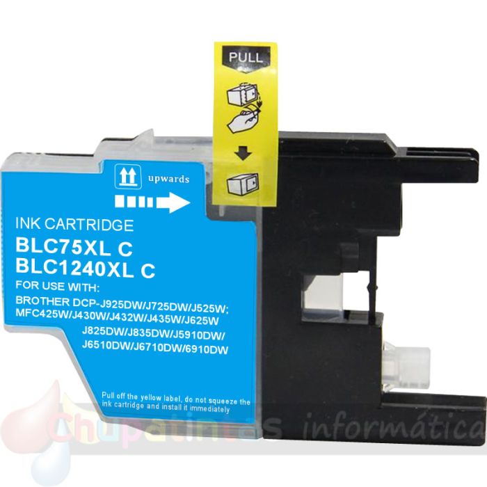 Brother LC1240XL/LC1220XL/LC1280XL Cian Cartucho de Tinta Genérico - Reemplaza LC1240C/LC1220C/LC1280XLC-1