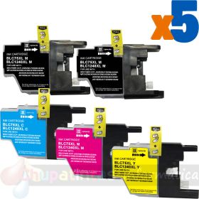 Brother LC1240/LC1220 Pack de 5 Cartuchos de Tinta Genéricos