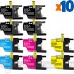 Brother LC1240XL/LC1220XL/LC1280XL Pack de 10 Cartuchos de Tinta Genericos