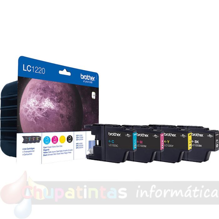 Brother LC1220 Pack de 4 Cartuchos de Tinta Originales - LC1220VALBP