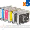 Brother LC1000/LC970 Pack de 5 Cartuchos de Tinta Genericos