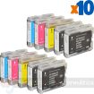Brother LC1000/LC970 Pack de 10 Cartuchos de Tinta Genericos
