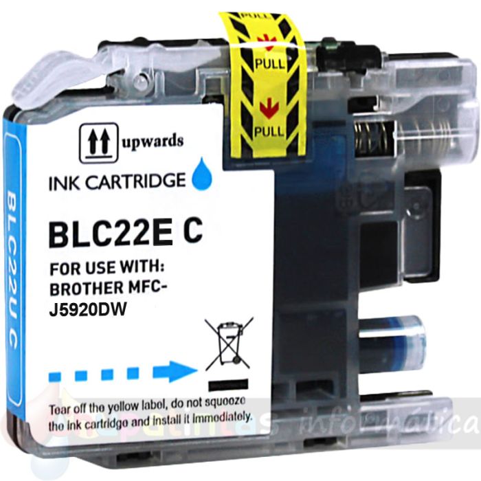 Brother LC22E Cian Cartucho de Tinta Genérico - Reemplaza LC22EC