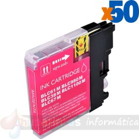 BULK - Brother LC980XL/LC1100XL/LC985XL Magenta 50 Cartuchos de Tinta Genéricos