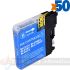 BULK - Brother LC980XL/LC1100XL/LC985XL Cian 50 Cartuchos de Tinta Genéricos