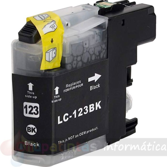 Brother LC123XL/LC121XL Negro Cartucho de Tinta Genérico - Reemplaza LC123BK/LC121BK