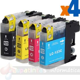 Brother LC123XL/LC121XL Pack de 4 Cartuchos de Tinta Genéricos