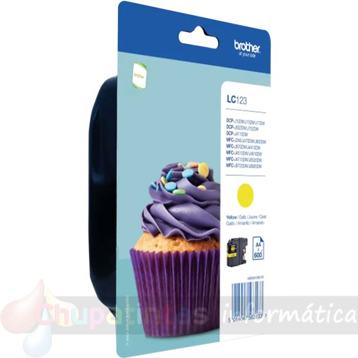 Brother LC123 Amarillo Cartucho de Tinta Original - LC123YBP