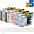 Brother LC223/LC221 V3 Pack de 5 Cartuchos de Tinta Genéricos
