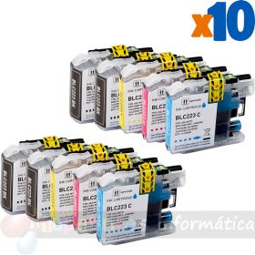 Brother LC223/LC221 V3 Pack de 10 Cartuchos de Tinta Genéricos
