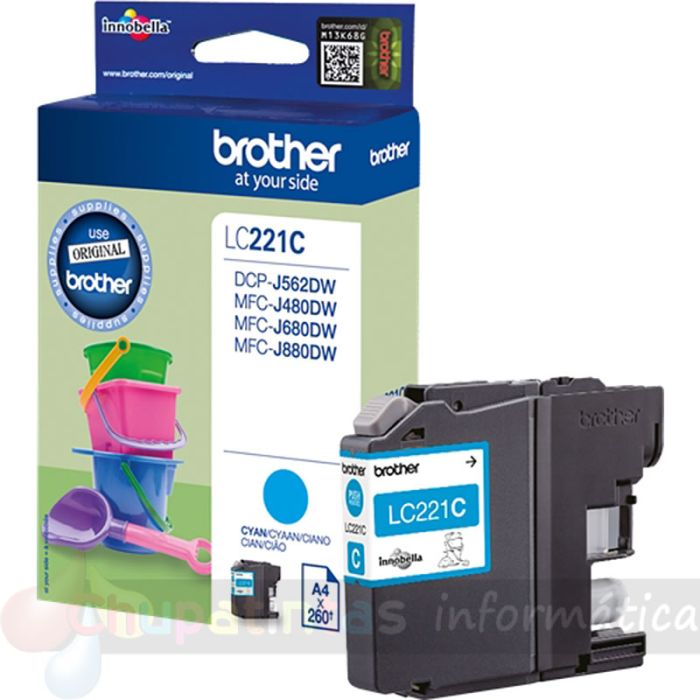 Brother LC221 Cian Cartucho de Tinta Original - LC221CBP