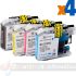 Brother LC227XL/LC225XL Pack de 4 Cartuchos de Tinta Genéricos
