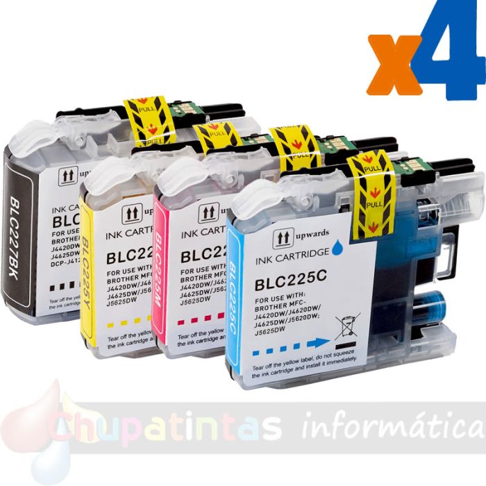 Brother LC227XL/LC225XL Pack de 4 Cartuchos de Tinta Genéricos