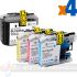 Brother LC229XL/LC225XL Pack de 4 Cartuchos de Tinta Genéricos