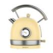 Cecotec ThermoSense 420 Light Yellow Hervidor de Agua 2200W - Capacidad 1,8L - Acero Inoxidable - Filtro Antical - Base con Giro 360º - Medidor de Temperatura - Estilo Vintage