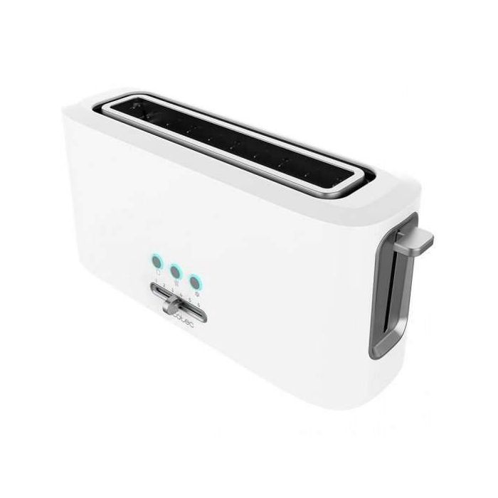 Cecotec Toast & Taste 10000 Extra White Tostadora Electrica 980W - 6 Niveles - 1 Ranura Extraancha - Capacidad para 2 Tostadas - Incluye Soporte Panecillos - Bandeja Recogemigas