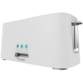 Cecotec Toast & Taste 16000 Extra White Tostadora Electrica 1630W - 6 Niveles - 2 Ranuras Largas Extraanchas - Capacidad para 4 Tostadas - Incluye Soporte Panecillos - Bandeja Recogemigas