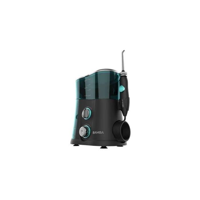 Cecotec Bamba ToothCare 1200 Jet Pro Irrigador Bucal - 7 Boquillas - Hasta 1250-1700 Pulsos por Minuto - Pantalla LED - Capacidad 1000ml - 10 Ajustes de Presion - IPX4 - Desinfeccion con Luz UV