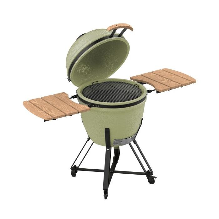 Cecotec DragonFire 6000 Kamado Barbacoa Ceramica de 60cm - Resiste hasta 1000ºC - Ruedas - Control de Flujo de Aire - Soporte de Hierro Fundido - Color Menta