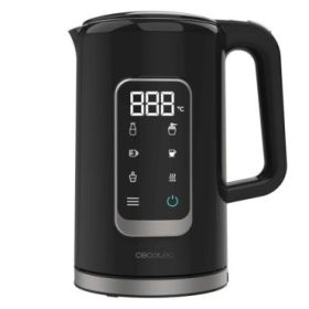 Cecotec Thermosense 500 Touch Hervidor de Agua de 1.7L - Potencia 2200W - Base 360º - Pantalla Digital - Temperatura Regulable - Acero Inoxidable - Apagado Automatico - Color Negro