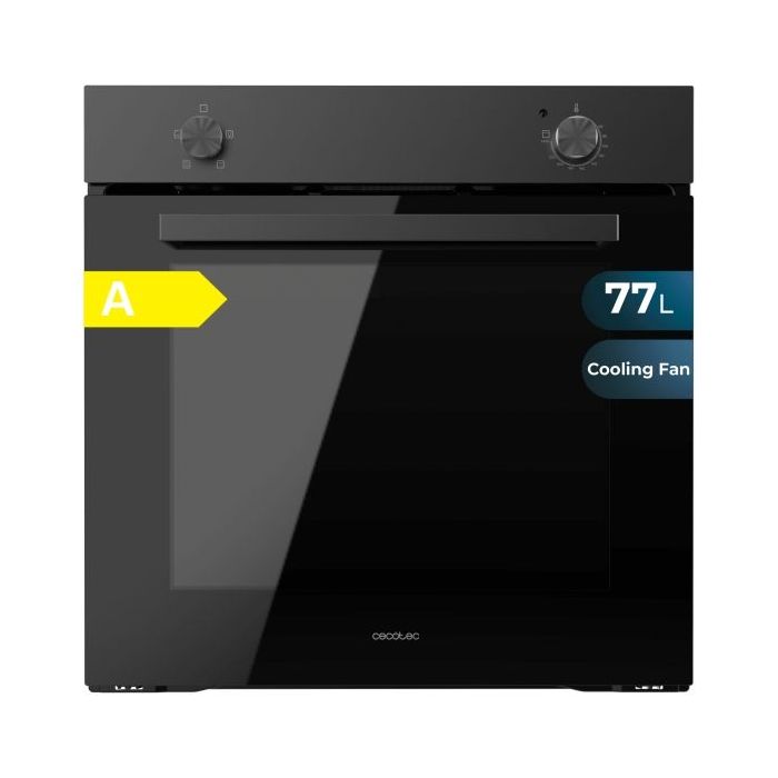 Cecotec Bolero Hexa C126000 Dark Inox A Horno Convencional Integrable - Potencia 2800W - Capacidad 77L - Temperatura Regulable - Puerta Triple de Cristal - 4 Funciones - Color Negro