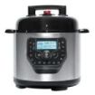 Cecotec H Deluxe Olla GM Programable con Tapa Abatible - Capacidad 6L - Antiadherente - Bascula - Pantalla LCD - Ergonomico - Temperatura Regulable hasta 200ºC - Control por Voz - Color Negro y Plateado