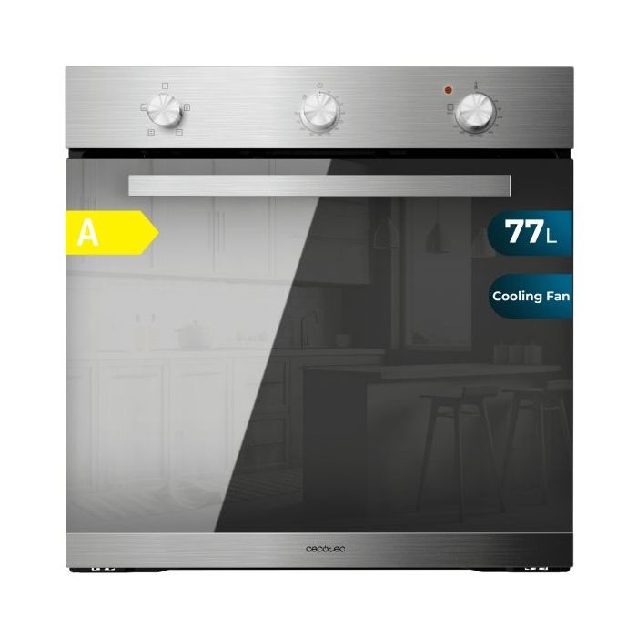Cecotec Bolero Hexa C136000 Mirror Time A Horno Integrable - Potencia 2800W - Capacidad 77L - Temperatura Regulable - Puerta Triple de Cristal - 4 Funciones - Color Acero