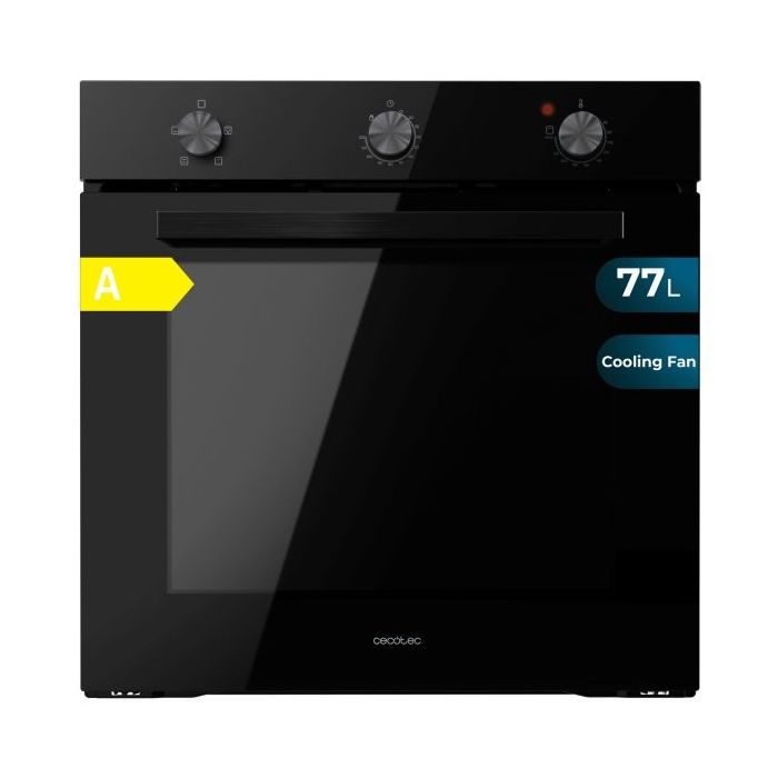 Cecotec Bolero Hexa C136000 Glass Black Time A Horno Integrable - Potencia 2800W - Capacidad 77L - Temperatura Regulable - Puerta Triple de Cristal - 4 Funciones - Color Negro