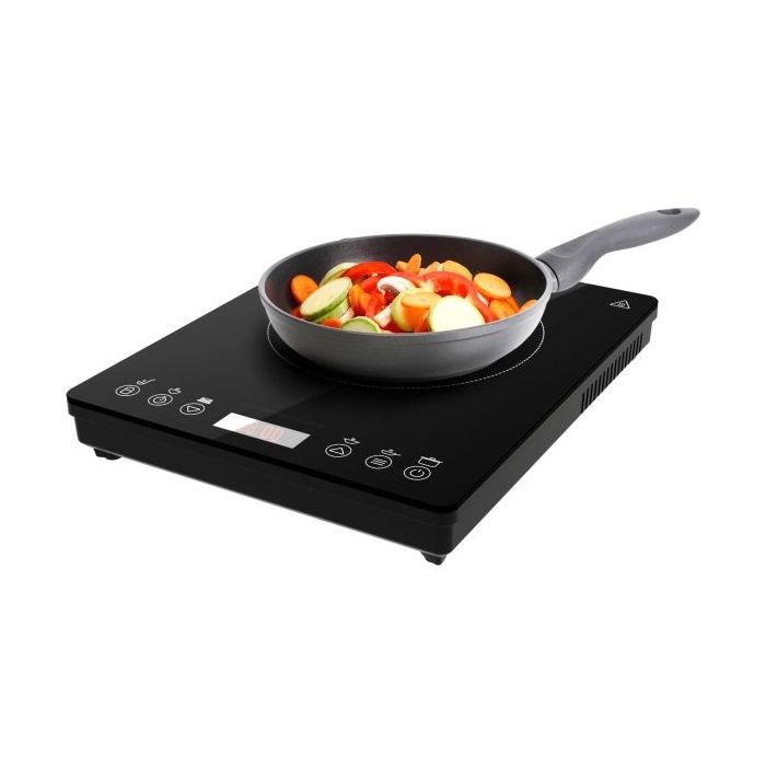 Cecotec Full Magma Slim Placa de Induccion Portatil - Potencia 2000W - 8 Niveles de Potencia - Temporizador - Pantalla Tactil - Color Negro