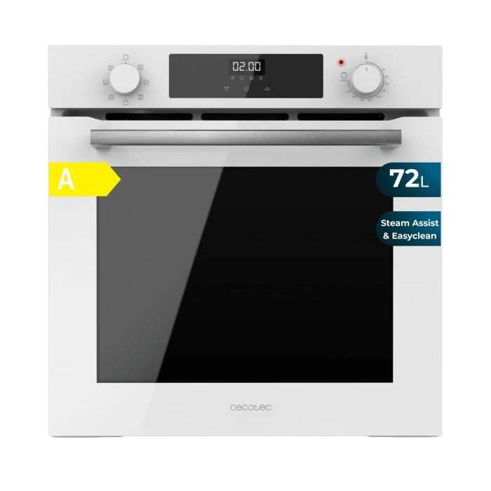 Cecotec Bolero Hexa M226000 Glass White A Horno Integrable - Potencia 2800W - Capacidad 72L - Control Tactil - Puerta Triple de Cristal - 7 Funciones - Color Blanco