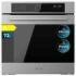 Cecotec Bolero Hexa AF316000 Inox A Horno Integrable - Capacidad 72L - Temperatura Regulable - Piedra para Pizzas de 35cm - Guias Telescopicas - Pantalla Tactil - 11 Funciones - Color Negro y Plateado
