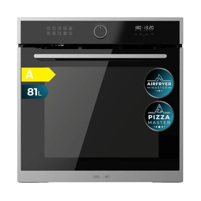 Cecotec Bolero Hexa AF316000 Line A Horno Integrable - Capacidad 81L - Temperatura Regulable - Piedra para Pizzas de 35cm - Guias Telescopicas - Pantalla Tactil - 11 Funciones - Color Gris Oscuro