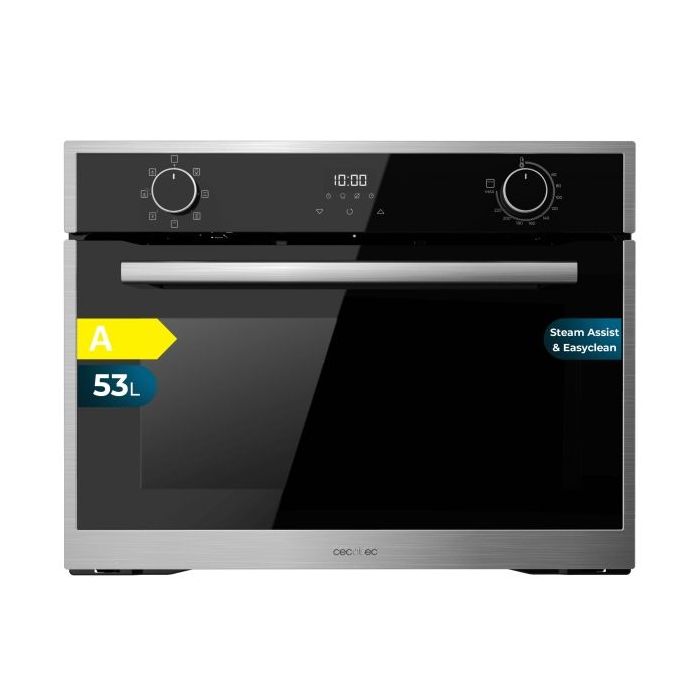 Cecotec Bolero Hexa M224500 Edge A Horno Multifuncion Integrable - Potencia 2600W - Capacidad 53L - Temperatura Regulable - Puerta Triple de Cristal - 7 Funciones - Color Negro