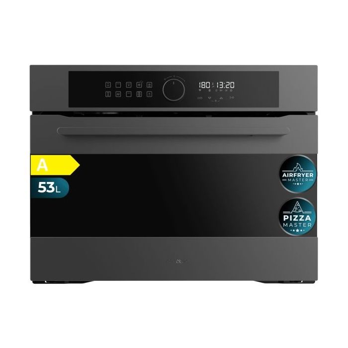 Cecotec Bolero Hexa AF314500 Matt A Horno Integrable - Capacidad 53L - Temperatura Regulable - Piedra para Pizzas de 35cm - Guias Telescopicas - Pantalla Tactil - 11 Funciones - Color Gris Oscuro