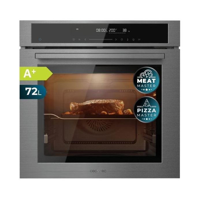 Cecotec Bolero Hexa SM406000 Line A+ Horno Integrable con Microondas - 2900W - Capacidad 72L - Temperatura Regulable - Acero Inoxidable - Guias Telescopicas - Pantalla Tactil - Color Gris