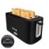 Cecotec Toast and Taste 16000 Extra Double Tostadora de Doble Ranura Larga - 1630W - Autocentrado - 6 Niveles de Tostado - Hueco Recogecables - Base Antideslizante - Recogemigas - Color Negro