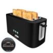 Cecotec Toast and Taste 16000 Extra Double Tostadora de Doble Ranura Larga - 1630W - Autocentrado - 6 Niveles de Tostado - Hueco Recogecables - Base Antideslizante - Recogemigas - Color Negro
