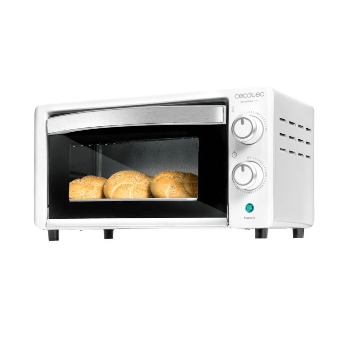 Cecotec Bake and Toast 1090 White Horno de Sobremesa - Potencia 1000W - Capacidad 10L - Incluye Accesorios - Temperatura Regulable - Puerta con Doble Cristal - Color Blanco