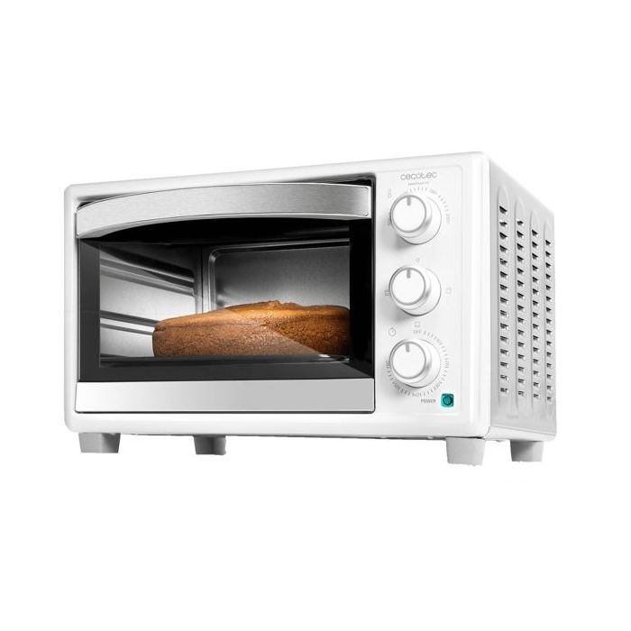 Cecotec Bake and Toast 2300 White Horno de Sobremesa - Potencia 1500W - Capacidad 23L - Temperatura Regulable - Puerta con Doble Cristal - Color Blanco