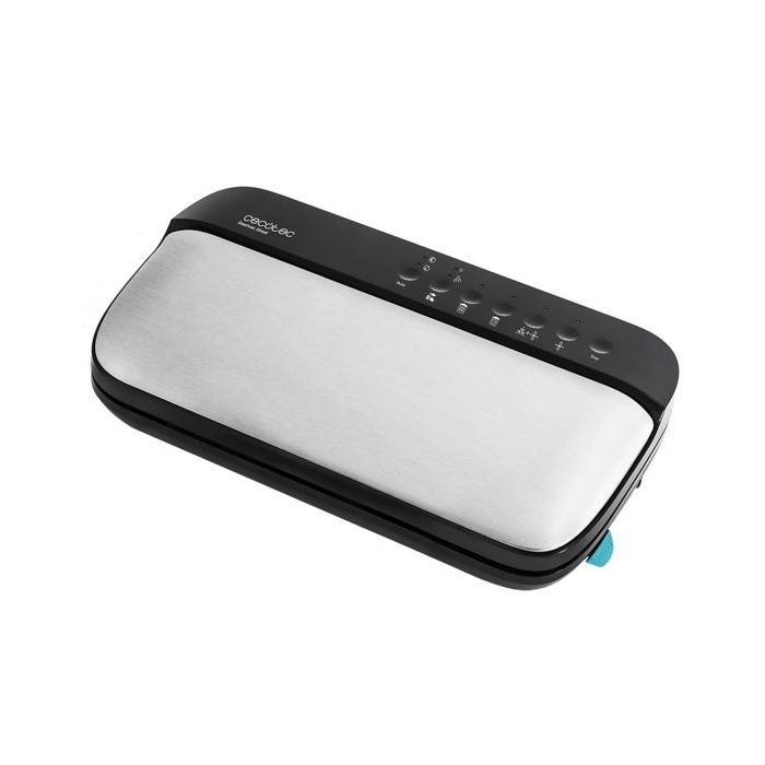 Cecotec Sealvac Steel Envasadora al Vacio - 120W - Presion 0.9 Bar - Succion 95kPa - Incluye Accesorios - Silencioso - Admite Bolsas Genericas - Funcion de Vacio para Botes - Color Negro y Plateado