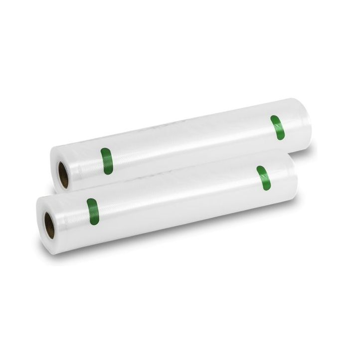 Cecotec Pack de 2 Rollos de 6m para Envasadora al Vacio - Temperatura Regulable - 28cm de Ancho - Color Transparente