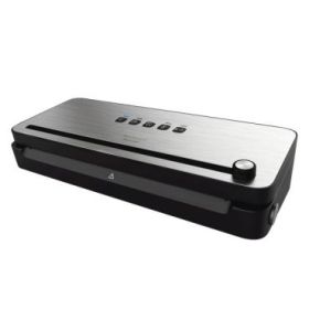 Cecotec FoodCare SealVac 140 SteelCut Envasadora al Vacio - 140W - Presion 0.75bar - Luz LED - Silencioso - Acero Inoxidable - Admite Bolsas Genericas - Funcion Vacio para Botes - Color Negro y Plateado