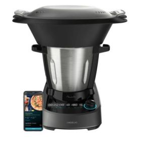 Cecotec Mambo 11090 Robot de Cocina - Bascula - Jarra de Acero Inoxidable 3.3L - Control por App - Velocidad Ajustable - Recetario - Apto para Lavavajillas - Funcion Autolimpieza - Color Negro y Plateado