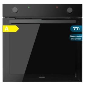 Cecotec Bolero Hexa C126001 Glass Black A Horno Convencional Integrable - Potencia 2800W - Capacidad 77L - Puerta de Cristal Doble - 5 Funciones - Color Negro